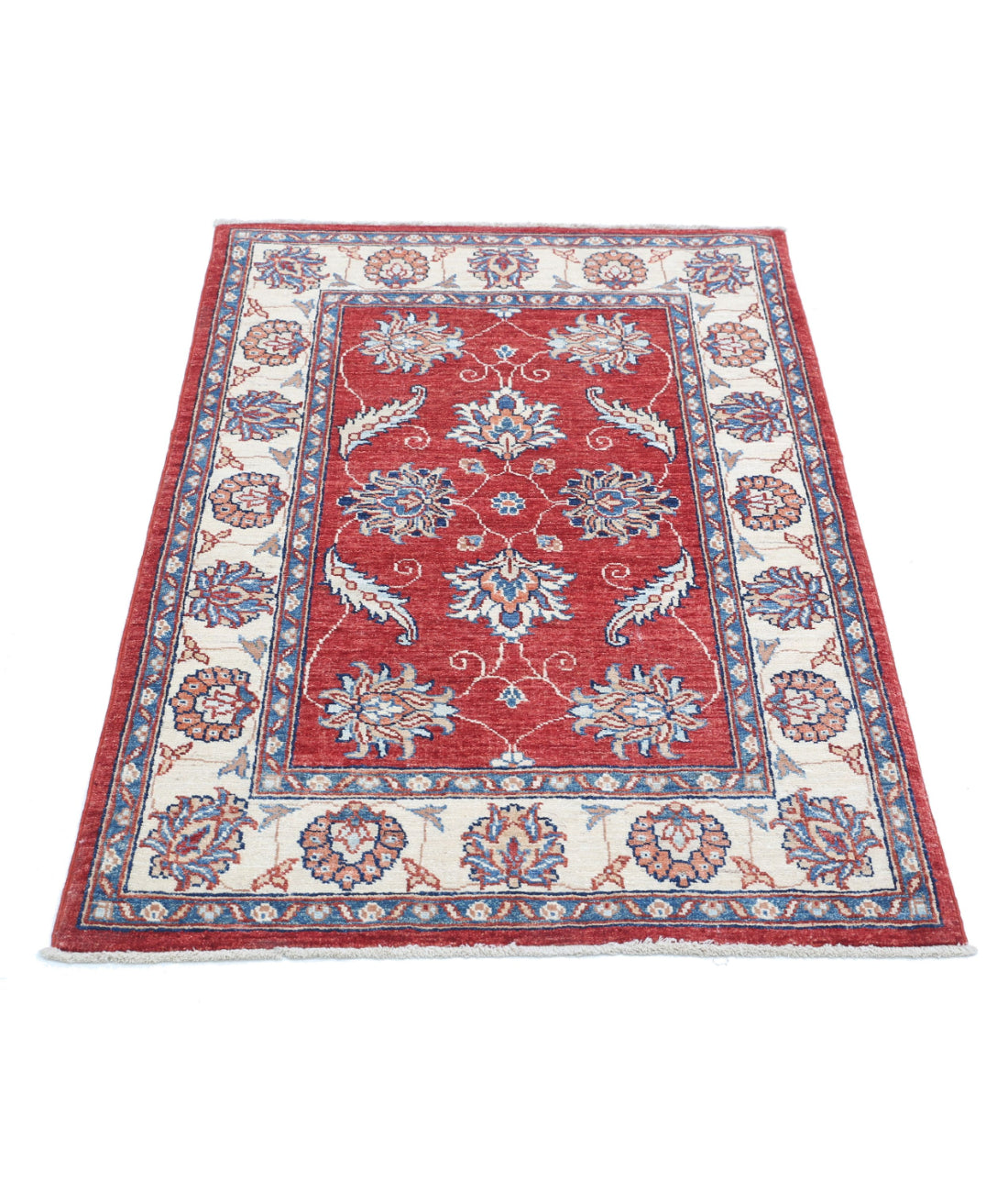 Ziegler 2'9'' X 4'2'' Hand-Knotted Wool Rug 2'9'' x 4'2'' (83 X 125) / Red / Ivory