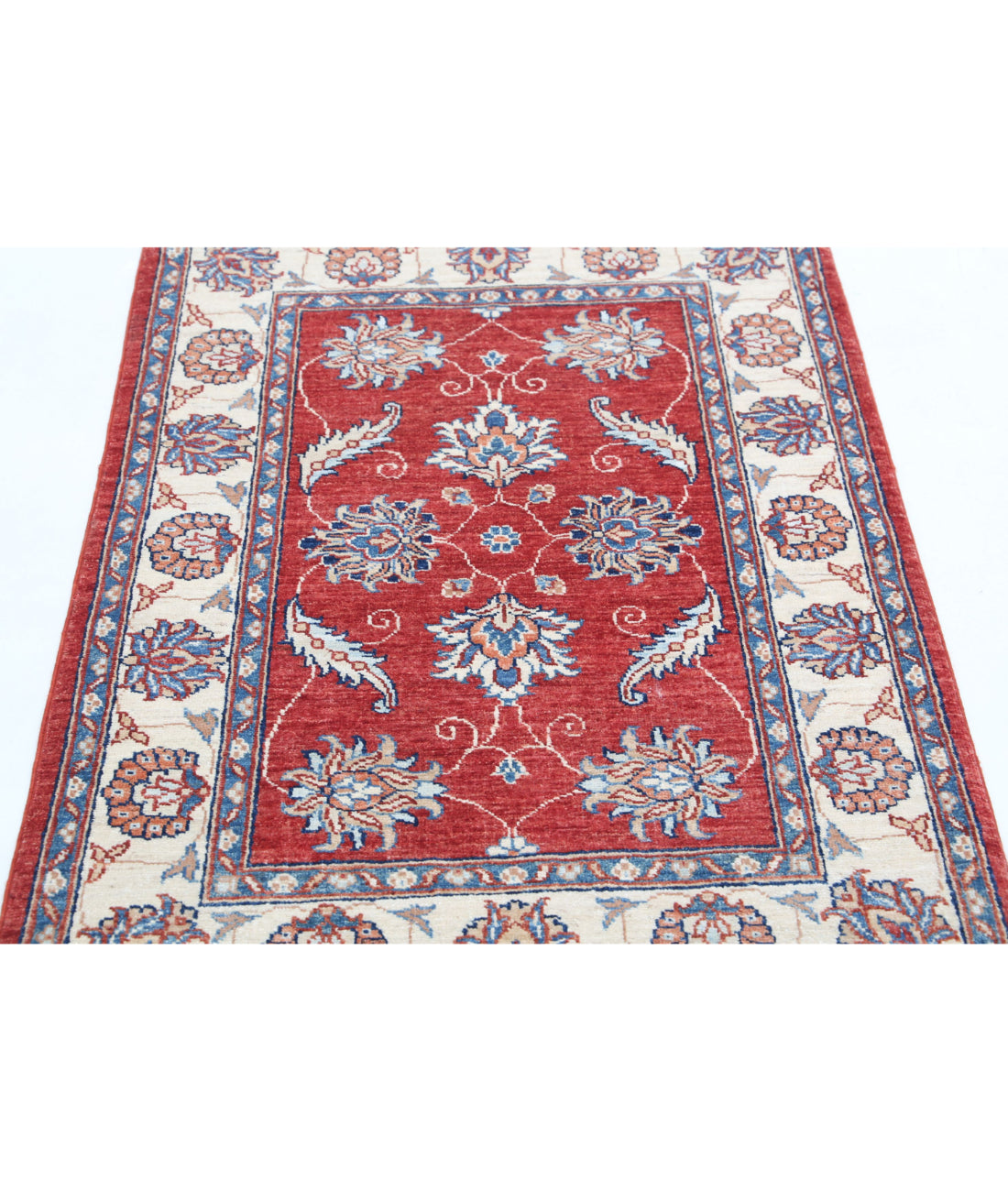 Ziegler 2'9'' X 4'2'' Hand-Knotted Wool Rug 2'9'' x 4'2'' (83 X 125) / Red / Ivory