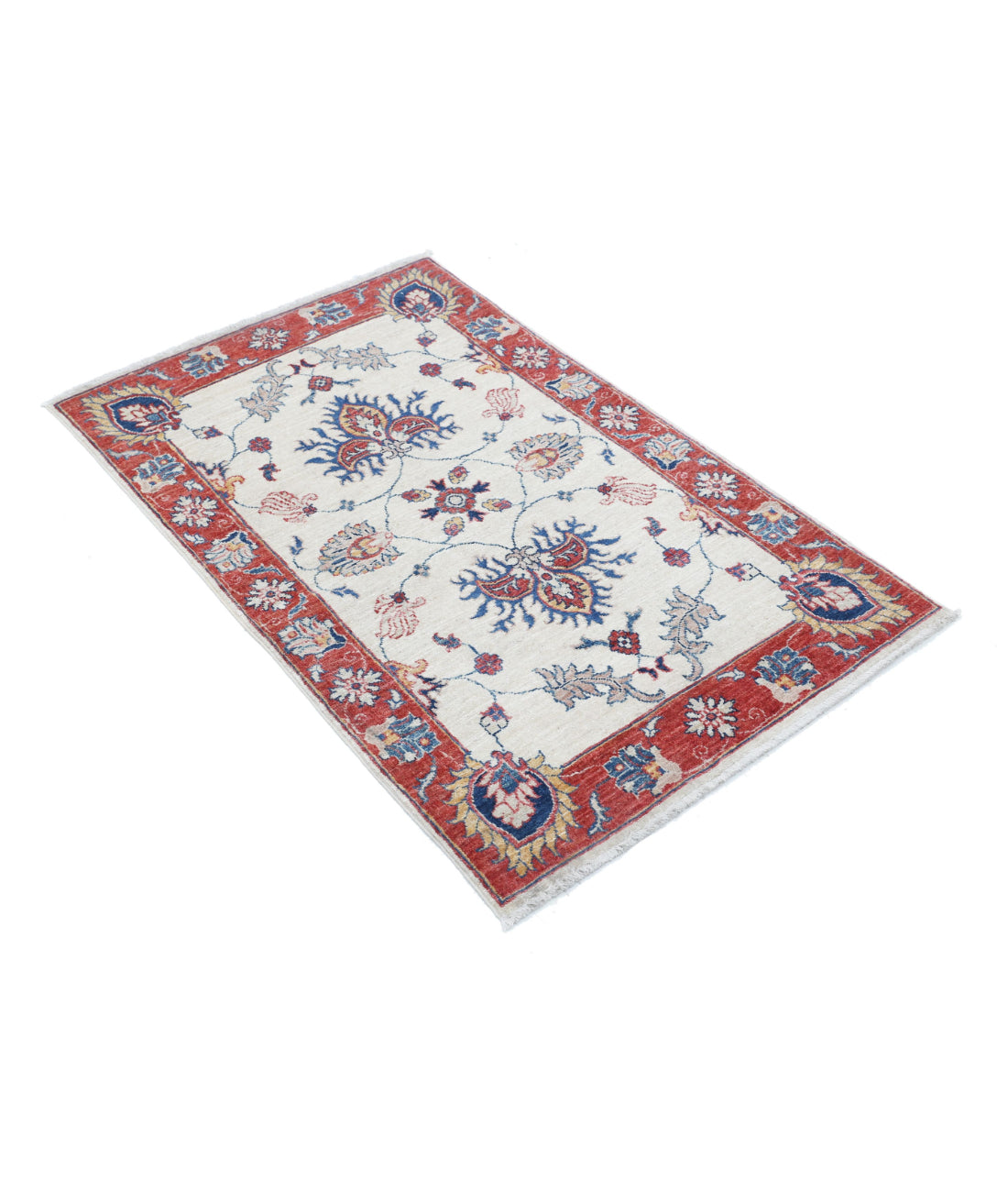 Ziegler 2'7'' X 4'3'' Hand-Knotted Wool Rug 2'7'' x 4'3'' (78 X 128) / Ivory / Rust