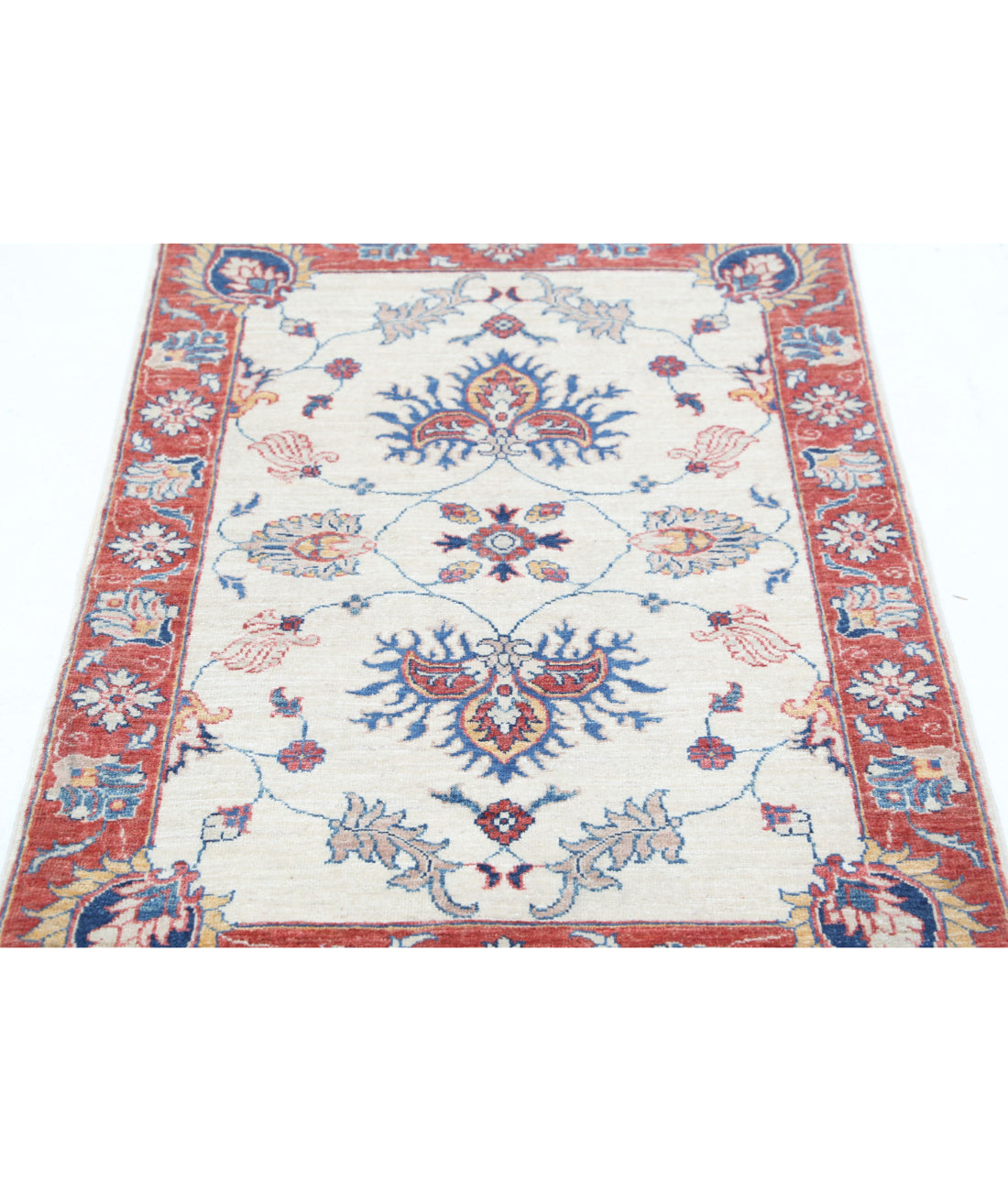 Ziegler 2'7'' X 4'3'' Hand-Knotted Wool Rug 2'7'' x 4'3'' (78 X 128) / Ivory / Rust