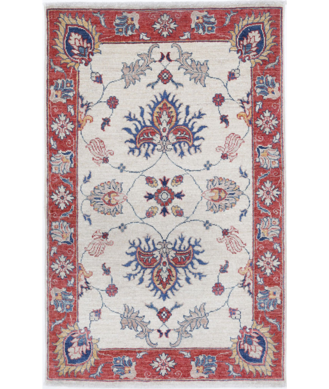 Ziegler 2'7'' X 4'3'' Hand-Knotted Wool Rug 2'7'' x 4'3'' (78 X 128) / Ivory / Rust