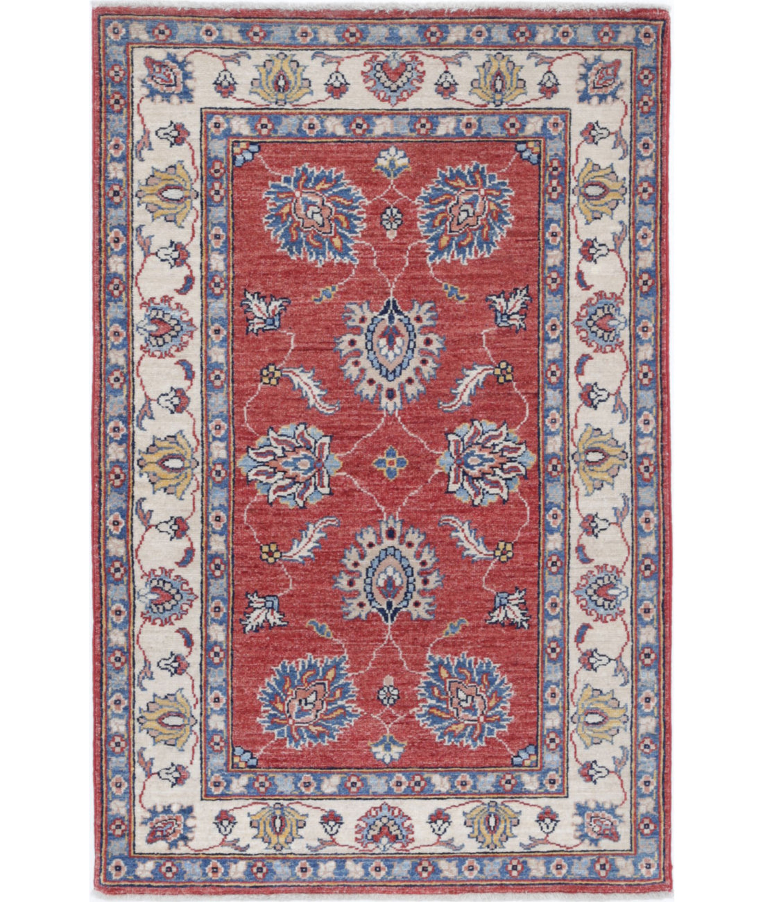 Ziegler 2'7'' X 4'1'' Hand-Knotted Wool Rug 2'7'' x 4'1'' (78 X 123) / Red / Ivory