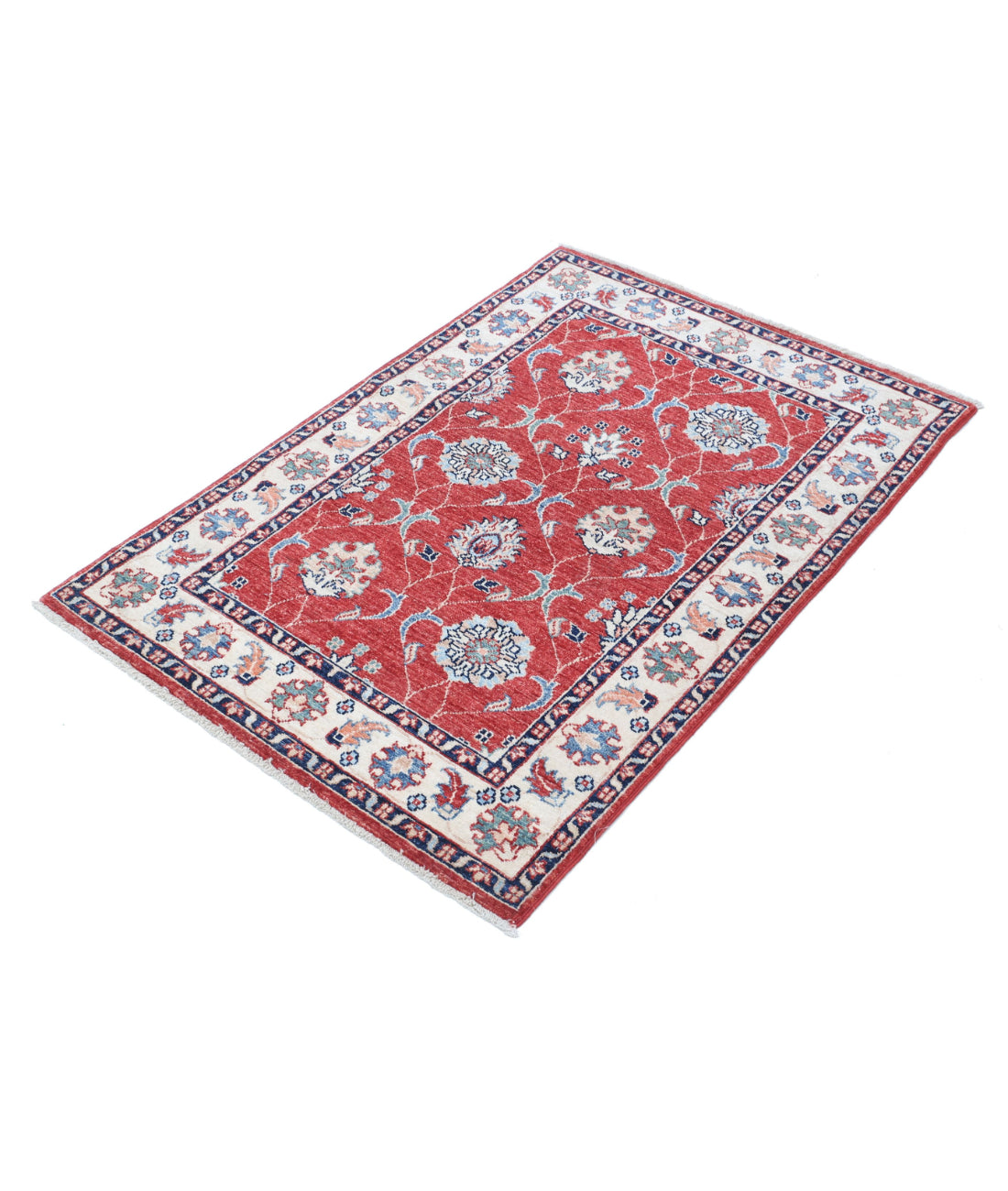 Ziegler 2'9'' X 4'0'' Hand-Knotted Wool Rug 2'9'' x 4'0'' (83 X 120) / Red / Ivory