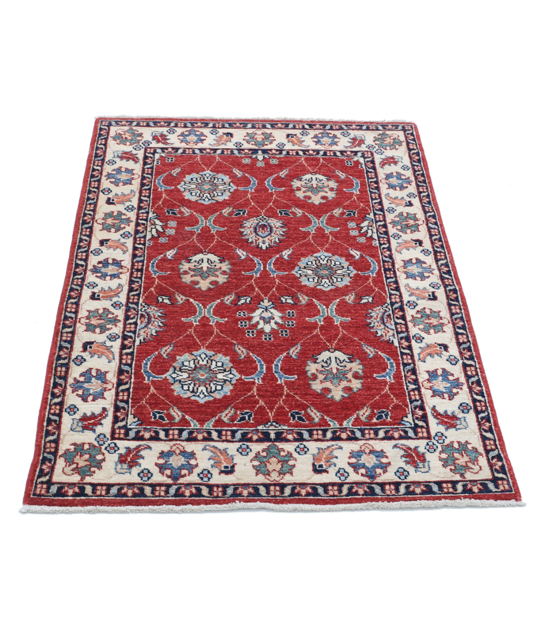 Ziegler 2'9'' X 4'0'' Hand-Knotted Wool Rug 2'9'' x 4'0'' (83 X 120) / Red / Ivory