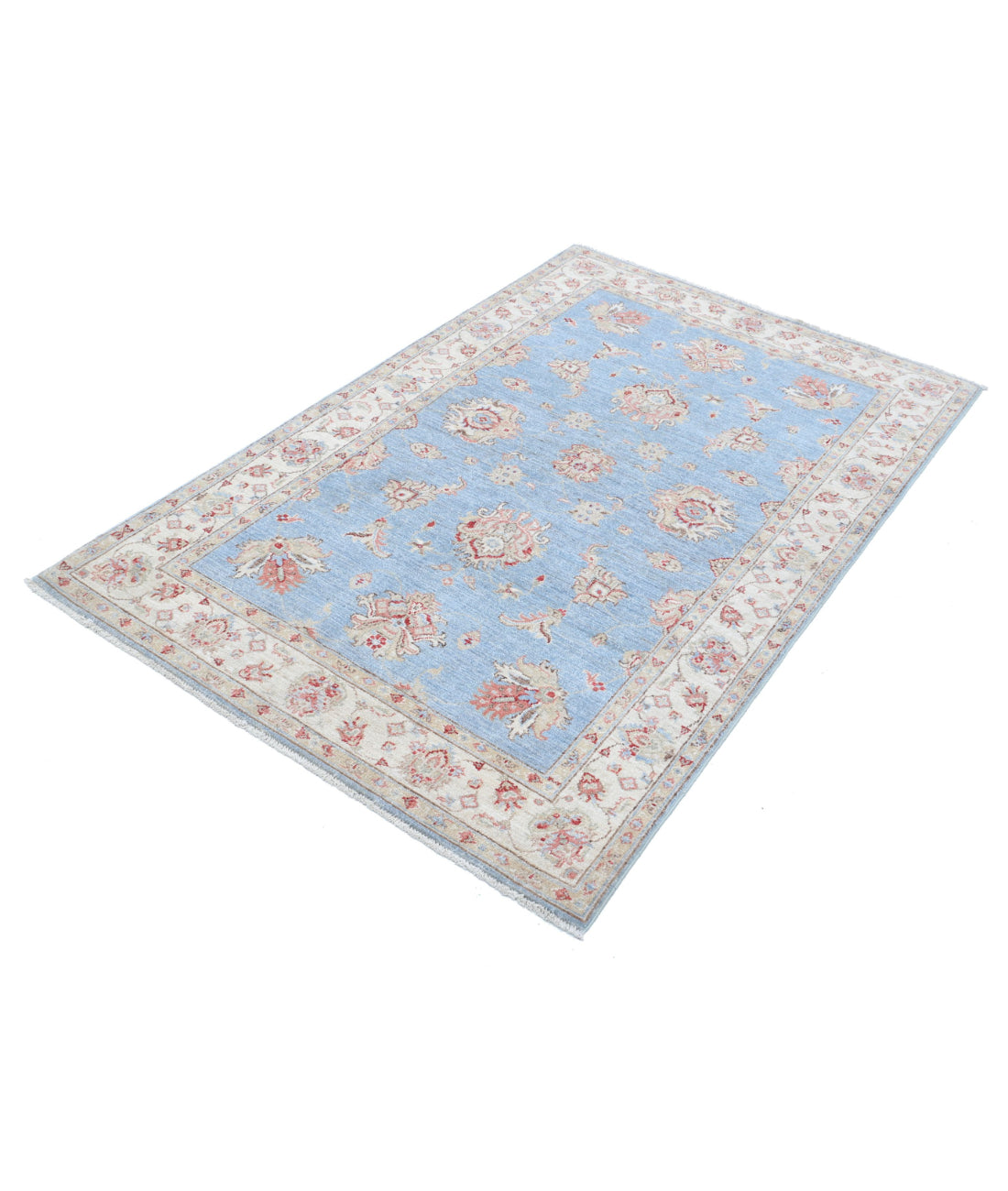 Ziegler 3'9'' X 5'11'' Hand-Knotted Wool Rug 3'9'' x 5'11'' (113 X 178) / Blue / Ivory