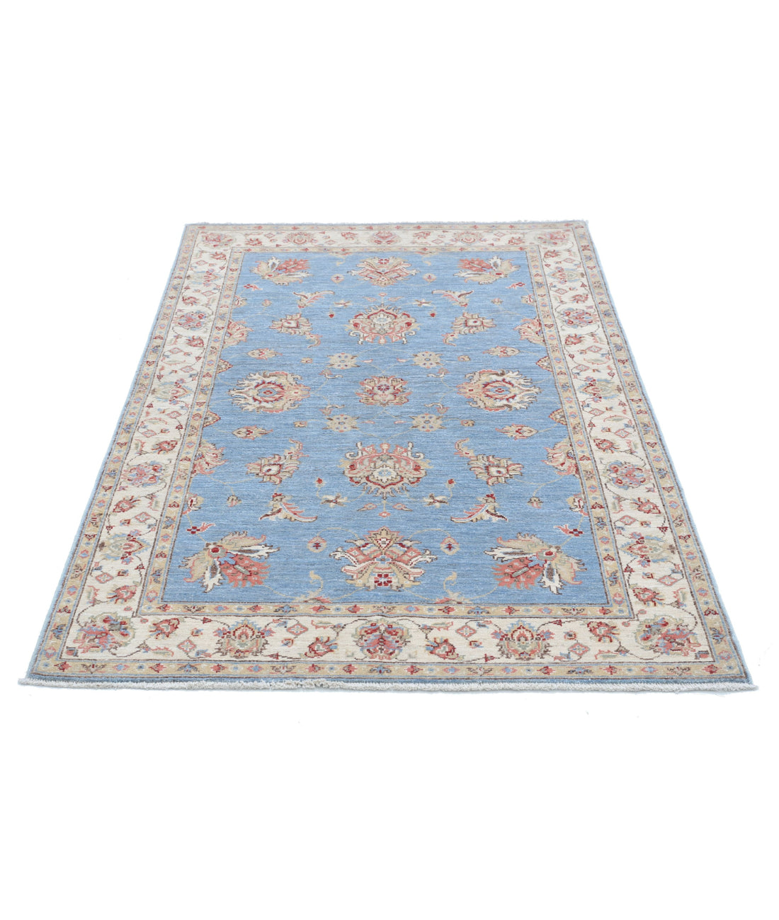 Ziegler 3'9'' X 5'11'' Hand-Knotted Wool Rug 3'9'' x 5'11'' (113 X 178) / Blue / Ivory