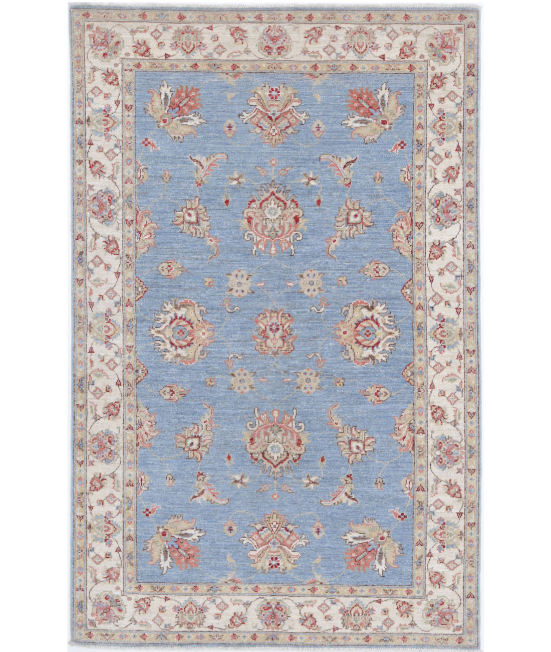 Ziegler 3'9'' X 5'11'' Hand-Knotted Wool Rug 3'9'' x 5'11'' (113 X 178) / Blue / Ivory