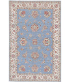 Ziegler 3'9'' X 5'11'' Hand-Knotted Wool Rug 3'9'' x 5'11'' (113 X 178) / Blue / Ivory