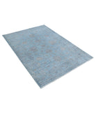 Serenity 4'1'' X 5'8'' Hand-Knotted Wool Rug 4'1'' x 5'8'' (123 X 170) / Blue / Charcoal