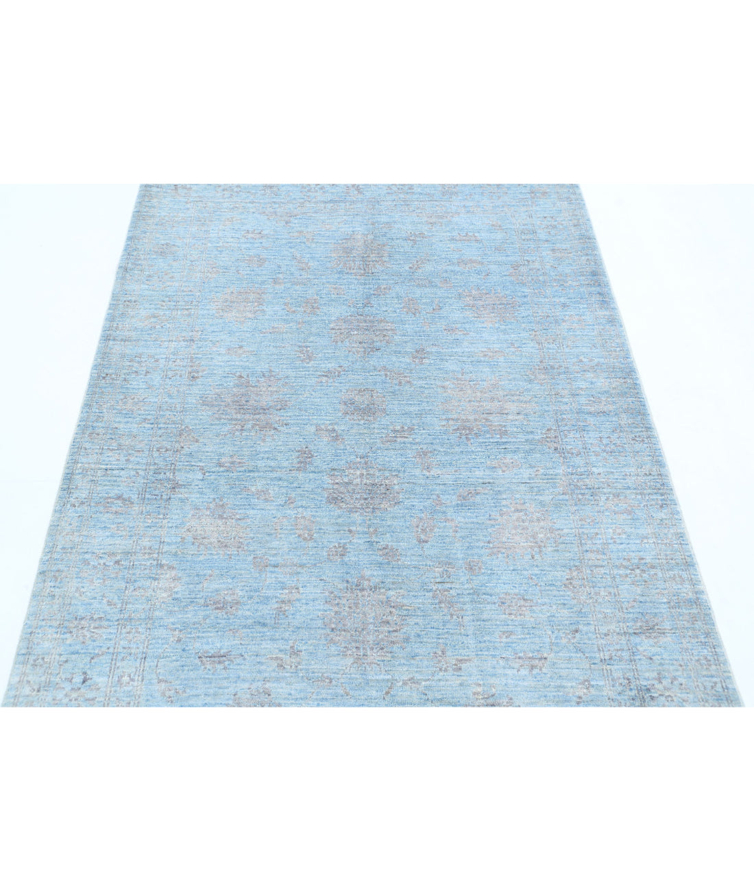 Serenity 4'1'' X 5'8'' Hand-Knotted Wool Rug 4'1'' x 5'8'' (123 X 170) / Blue / Charcoal