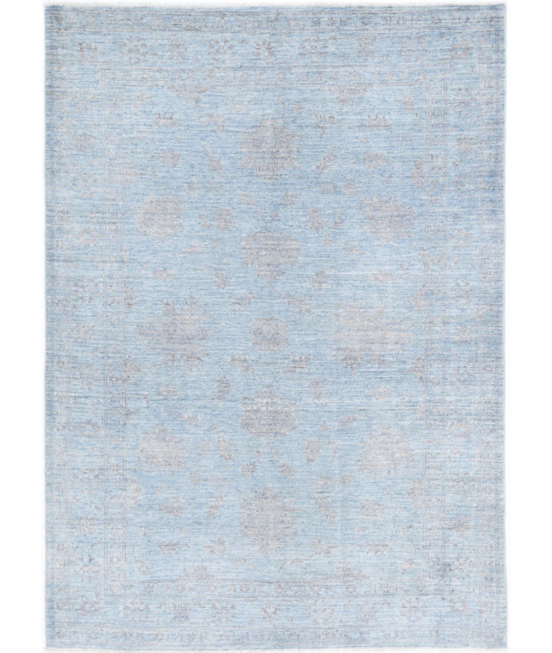 Serenity 4'1'' X 5'8'' Hand-Knotted Wool Rug 4'1'' x 5'8'' (123 X 170) / Blue / Charcoal