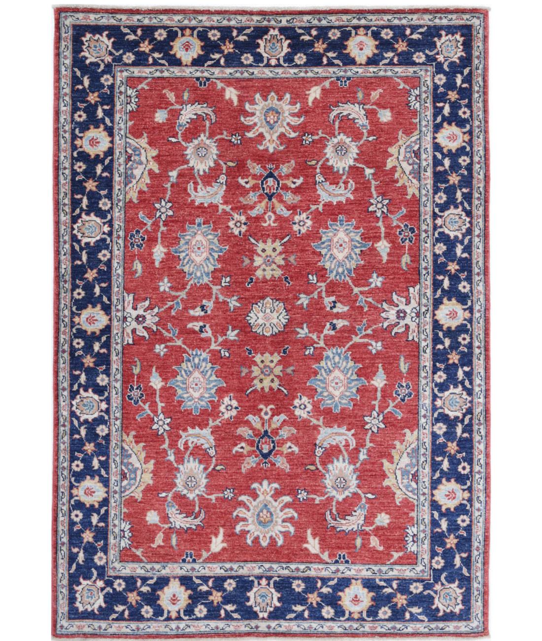 Ziegler 3'11'' X 5'8'' Hand-Knotted Wool Rug 3'11'' x 5'8'' (118 X 170) / Red / Blue