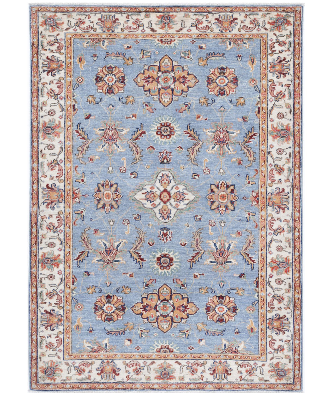 Ziegler 3'11'' X 5'8'' Hand-Knotted Wool Rug 3'11'' x 5'8'' (118 X 170) / Blue / Ivory