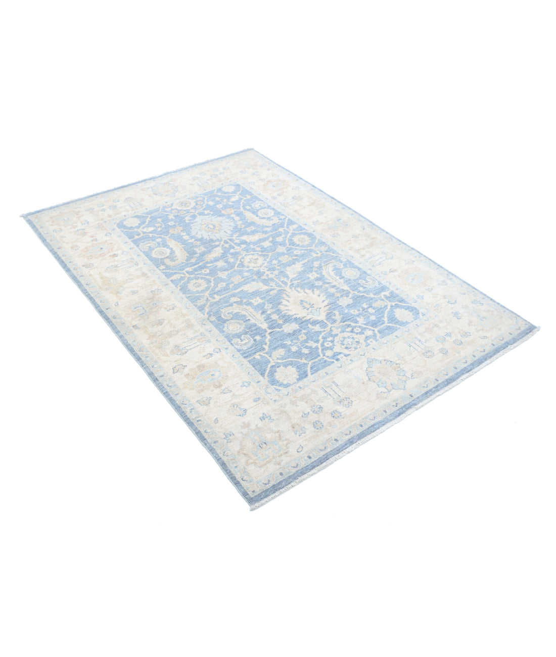 Serenity 4'2'' X 5'9'' Hand-Knotted Wool Rug 4'2'' x 5'9'' (125 X 173) / Grey / Ivory