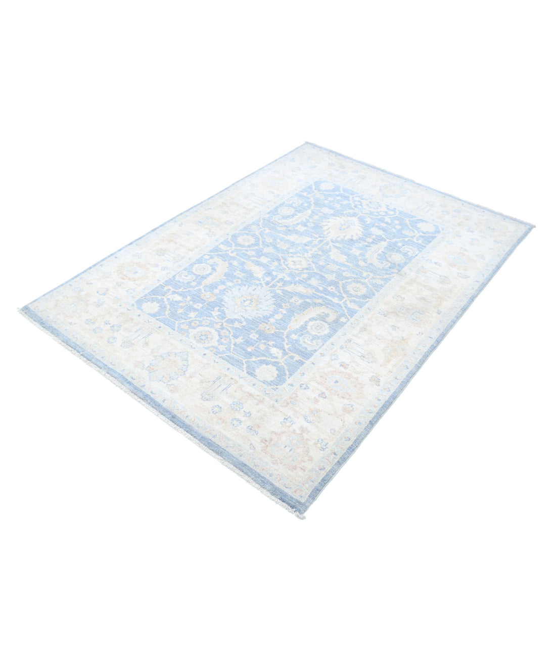 Serenity 4'2'' X 5'9'' Hand-Knotted Wool Rug 4'2'' x 5'9'' (125 X 173) / Grey / Ivory