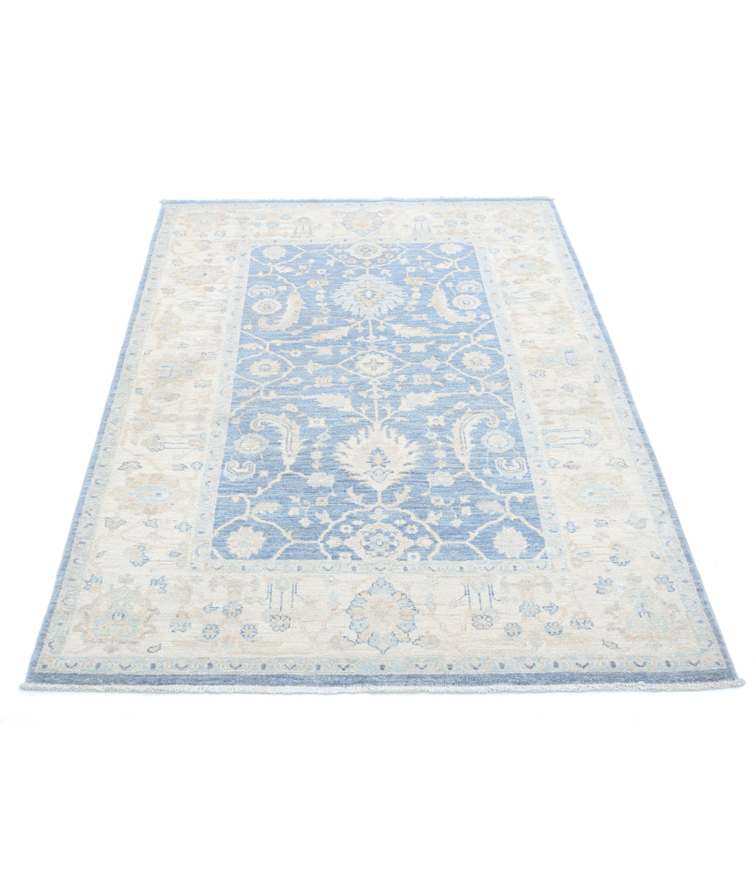 Serenity 4'2'' X 5'9'' Hand-Knotted Wool Rug 4'2'' x 5'9'' (125 X 173) / Grey / Ivory