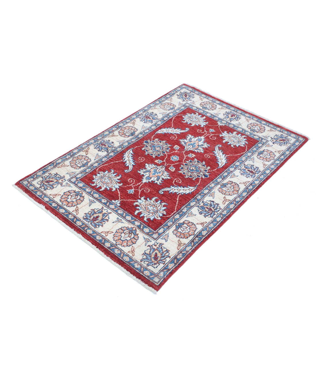 Ziegler 2'9'' X 4'1'' Hand-Knotted Wool Rug 2'9'' x 4'1'' (83 X 123) / Red / Ivory