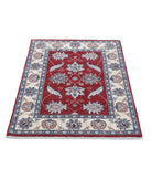 Ziegler 2'9'' X 4'1'' Hand-Knotted Wool Rug 2'9'' x 4'1'' (83 X 123) / Red / Ivory