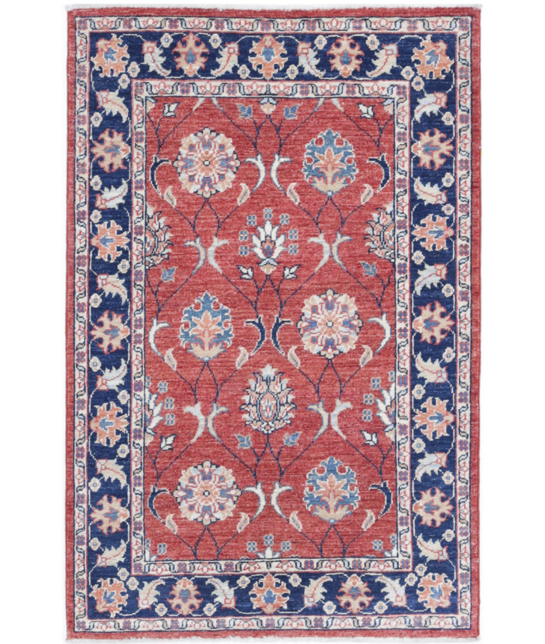 Ziegler 2'9'' X 4'2'' Hand-Knotted Wool Rug 2'9'' x 4'2'' (83 X 125) / Red / Blue