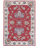 Ziegler 2'9'' X 4'0'' Hand-Knotted Wool Rug 2'9'' x 4'0'' (83 X 120) / Red / Ivory