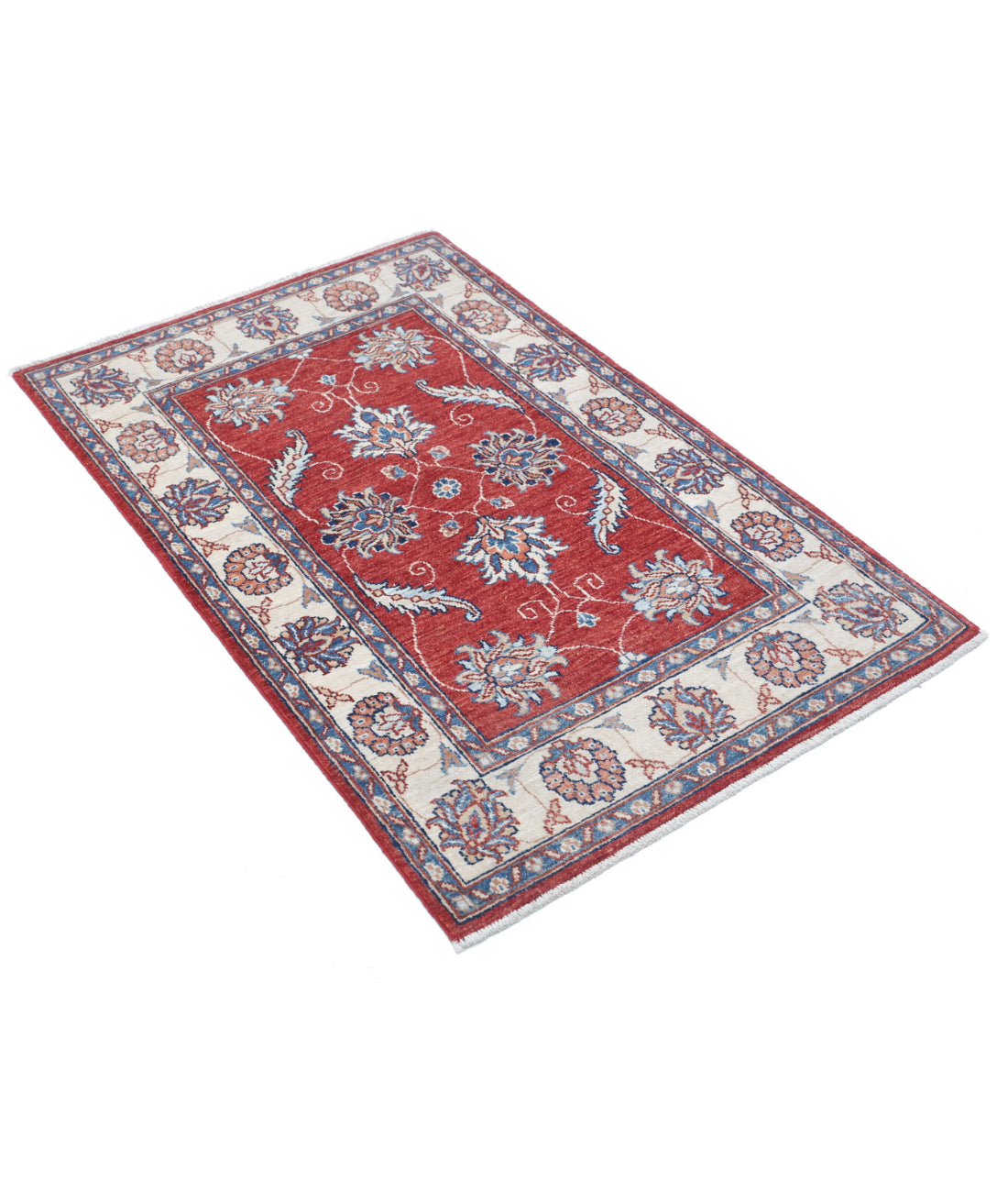 Ziegler 2'9'' X 4'3'' Hand-Knotted Wool Rug 2'9'' x 4'3'' (83 X 128) / Red / Ivory