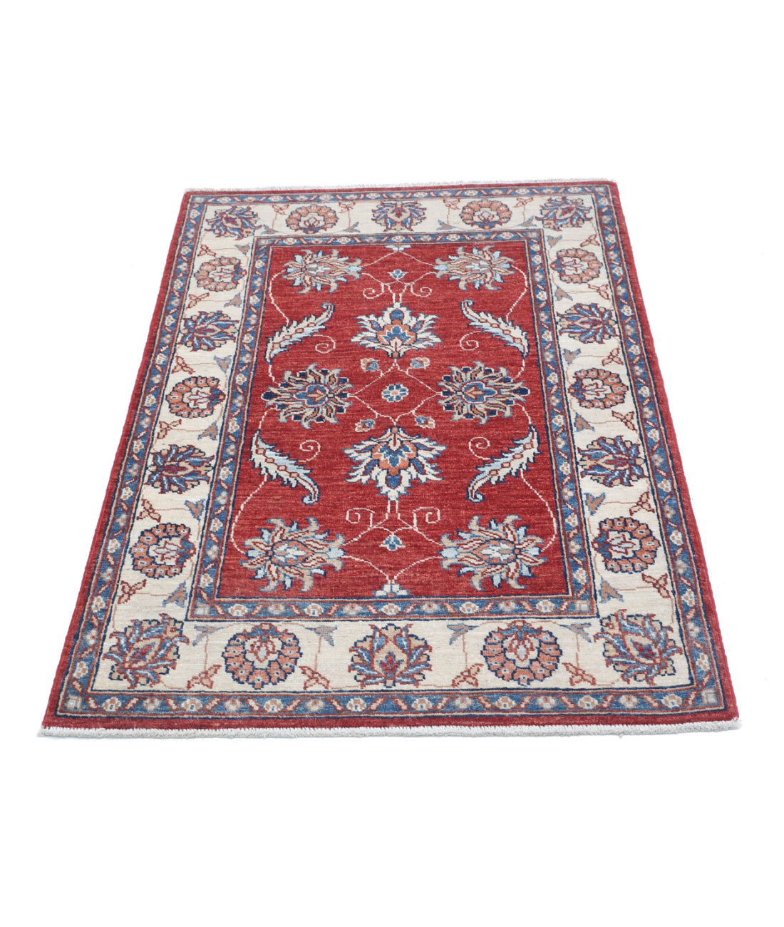 Ziegler 2'9'' X 4'3'' Hand-Knotted Wool Rug 2'9'' x 4'3'' (83 X 128) / Red / Ivory