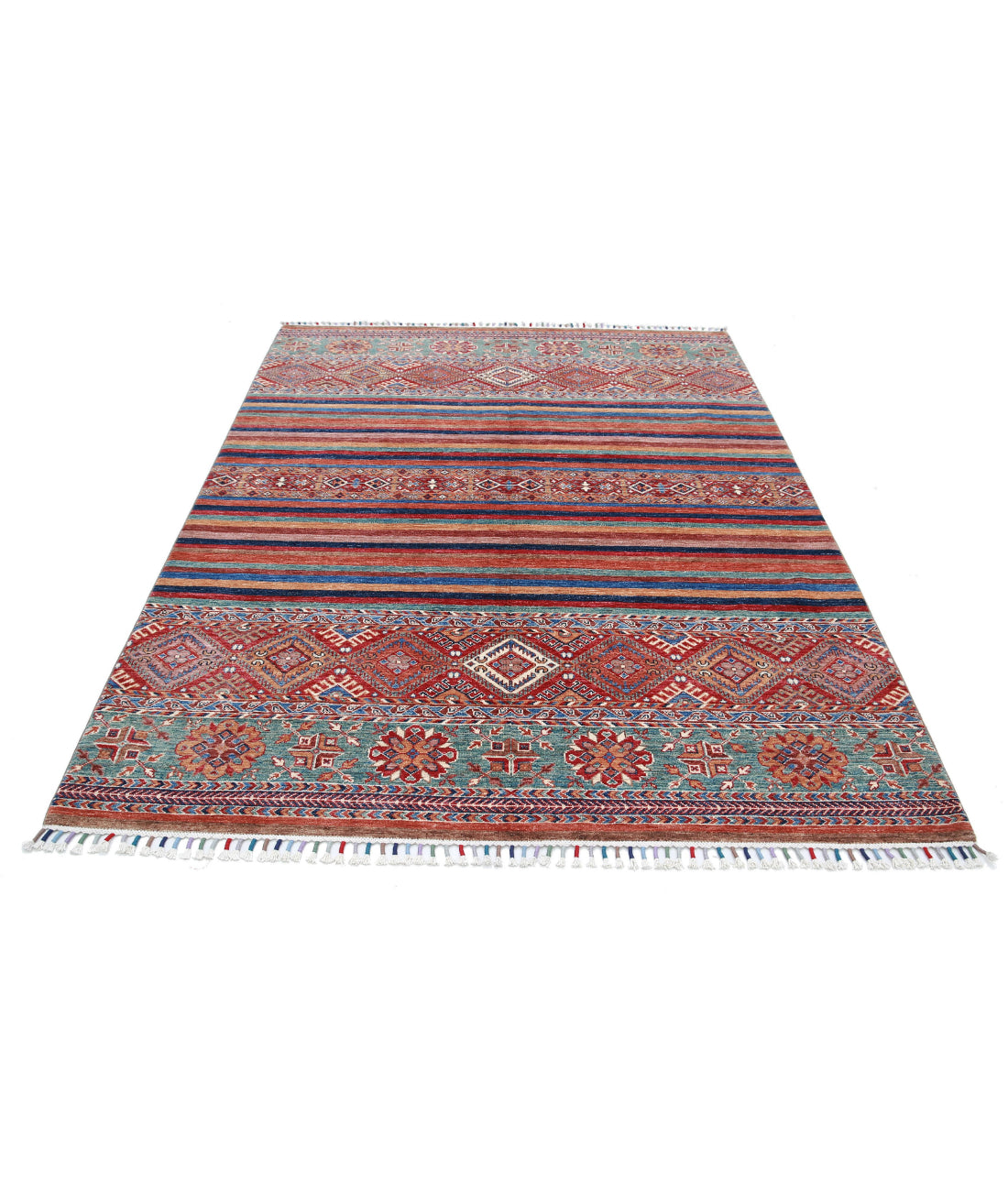 Khurjeen 5'9'' X 7'10'' Hand-Knotted Wool Rug 5'9'' x 7'10'' (173 X 235) / Multi / Multi