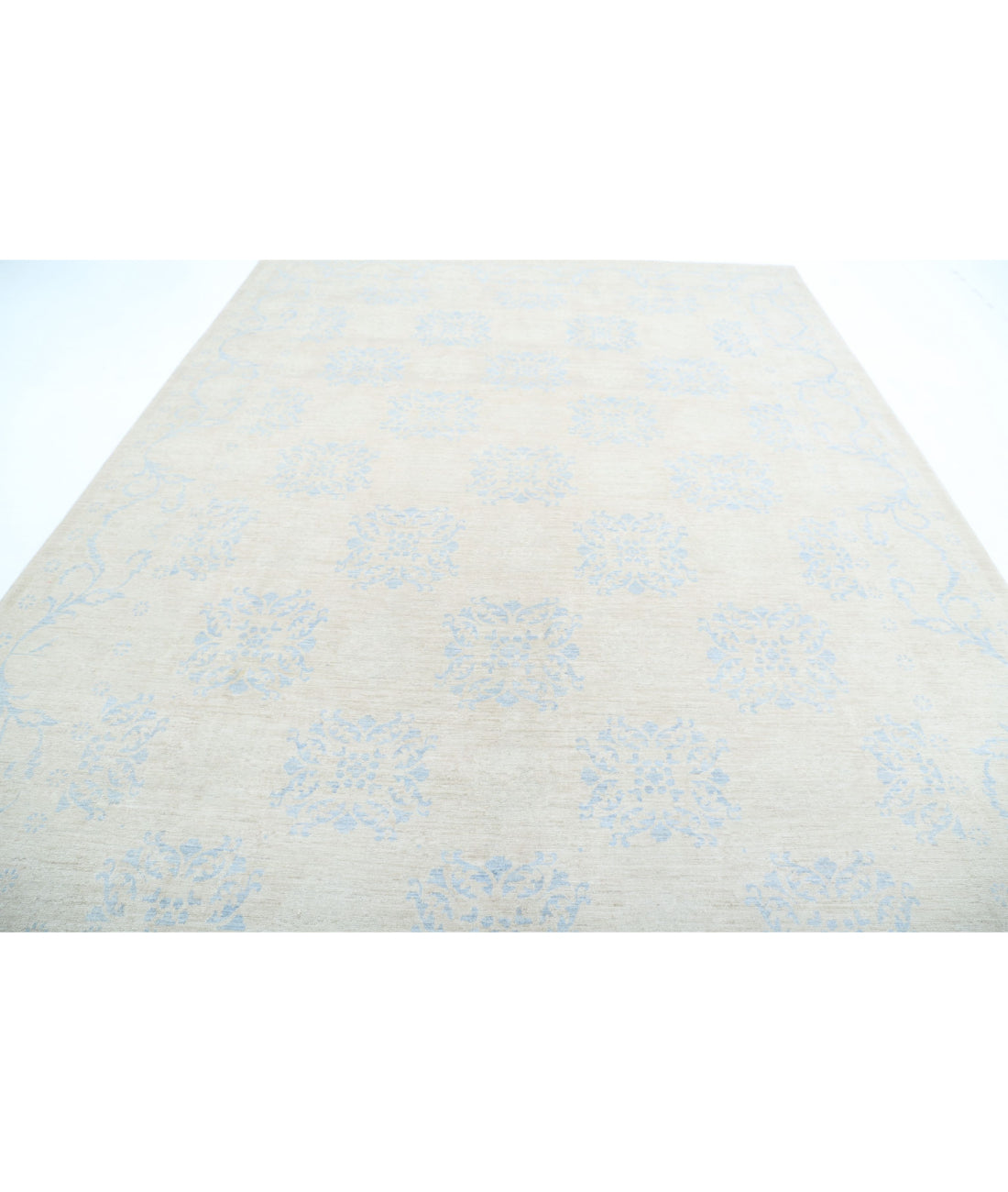 Serenity 9'1'' X 12'1'' Hand-Knotted Wool Rug 9'1'' x 12'1'' (273 X 363) / Ivory / Blue