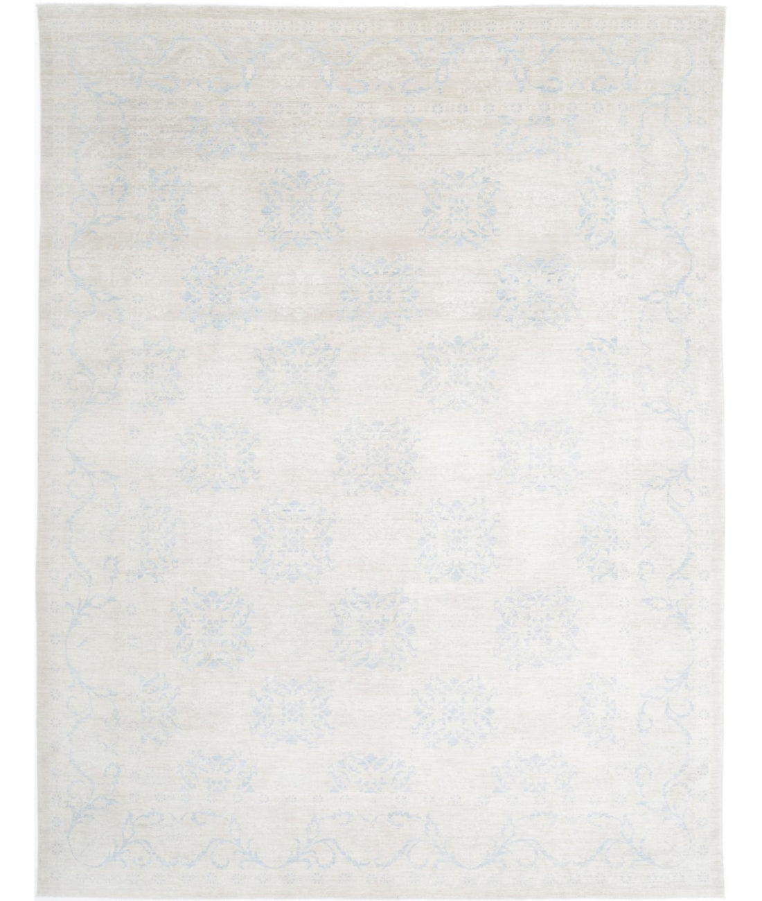 Serenity 9'1'' X 12'1'' Hand-Knotted Wool Rug 9'1'' x 12'1'' (273 X 363) / Ivory / Blue