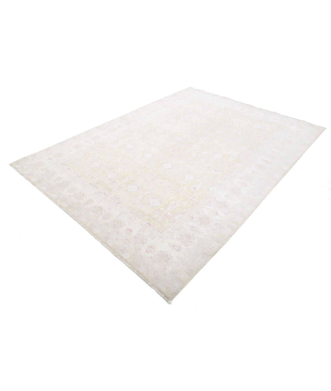 Serenity 6'3'' X 8'9'' Hand-Knotted Wool Rug 6'3'' x 8'9'' (188 X 263) / Ivory / Gold