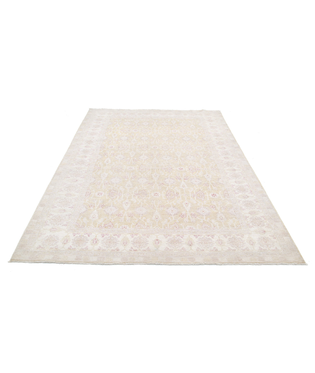 Serenity 6'3'' X 8'9'' Hand-Knotted Wool Rug 6'3'' x 8'9'' (188 X 263) / Ivory / Gold