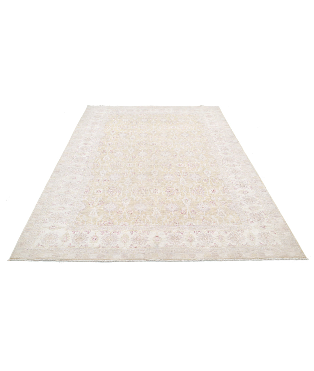 Serenity 6'3'' X 8'9'' Hand-Knotted Wool Rug 6'3'' x 8'9'' (188 X 263) / Ivory / Gold