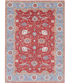 Ziegler 6'8'' X 9'3'' Hand-Knotted Wool Rug 6'8'' x 9'3'' (200 X 278) / Red / Blue