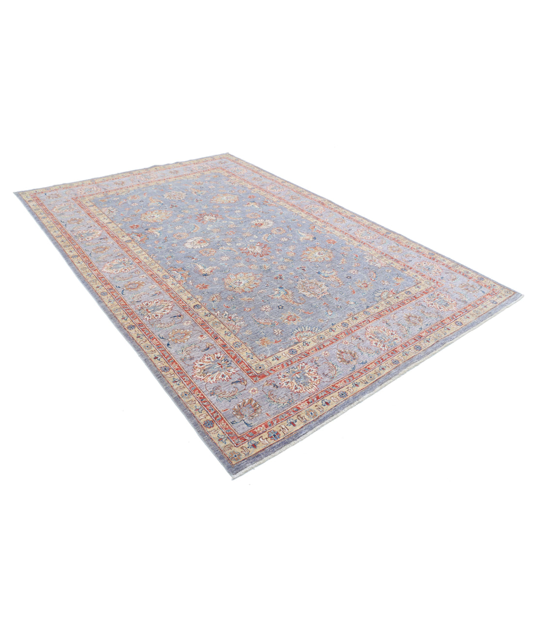 Ziegler 6'7'' X 9'10'' Hand-Knotted Wool Rug 6'7'' x 9'10'' (198 X 295) / Grey / Red