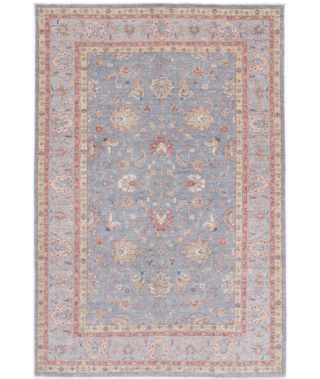 Ziegler 6'7'' X 9'10'' Hand-Knotted Wool Rug 6'7'' x 9'10'' (198 X 295) / Grey / Red