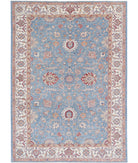 Ziegler 6'7'' X 9'5'' Hand-Knotted Wool Rug 6'7'' x 9'5'' (198 X 283) / Blue / Ivory