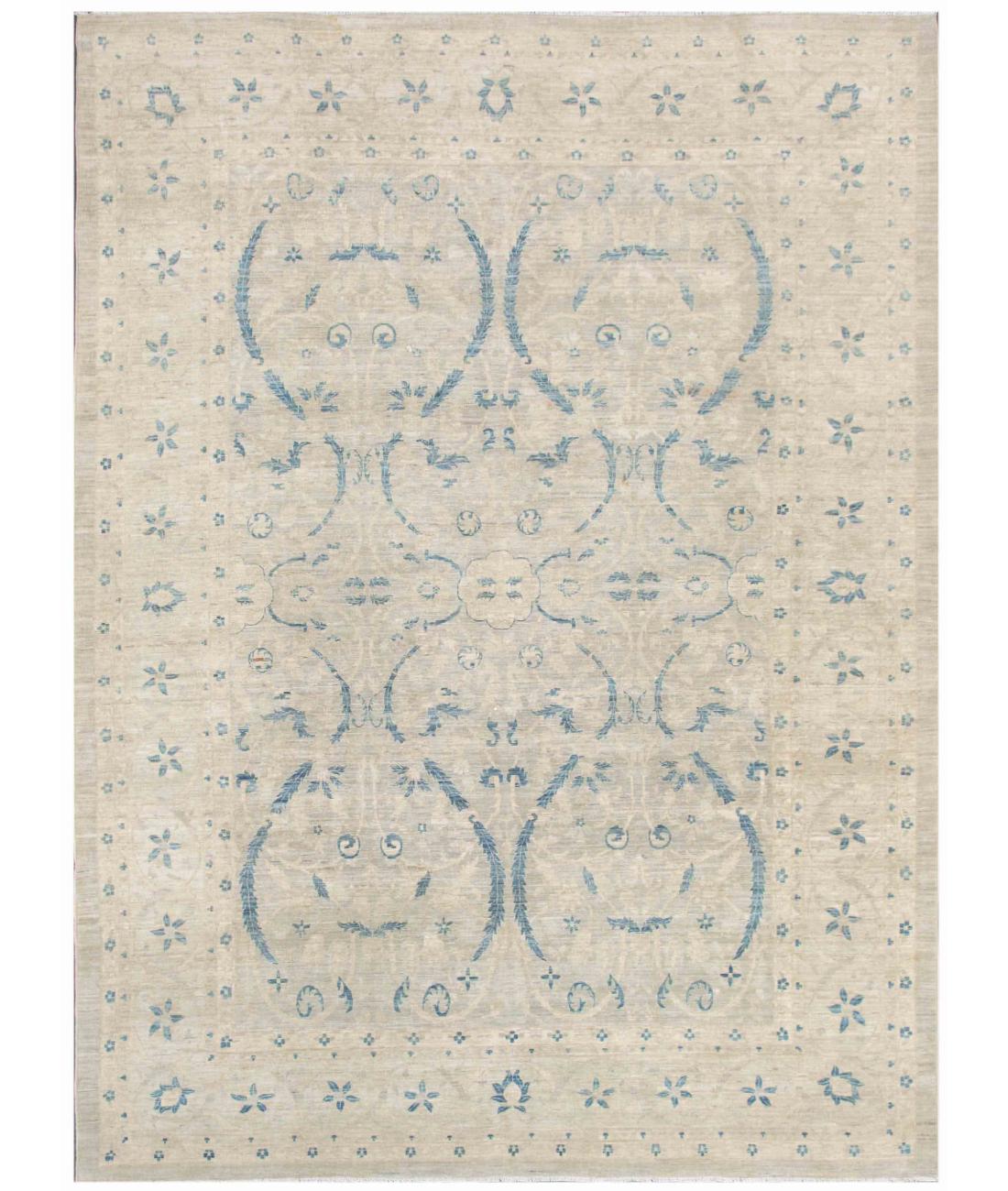 Hand Knotted Ariana Haji Jalili Wool Rug - 9'3'' x 11'11'' 9' 3" X 11' 11" ( 282 X 363 ) / Grey / Ivory