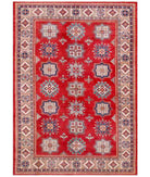 Hand Knotted Tribal Kazak Wool Rug - 10'0'' x 13'9'' 10' 0" X 13' 9" ( 305 X 419 ) / Red / Ivory