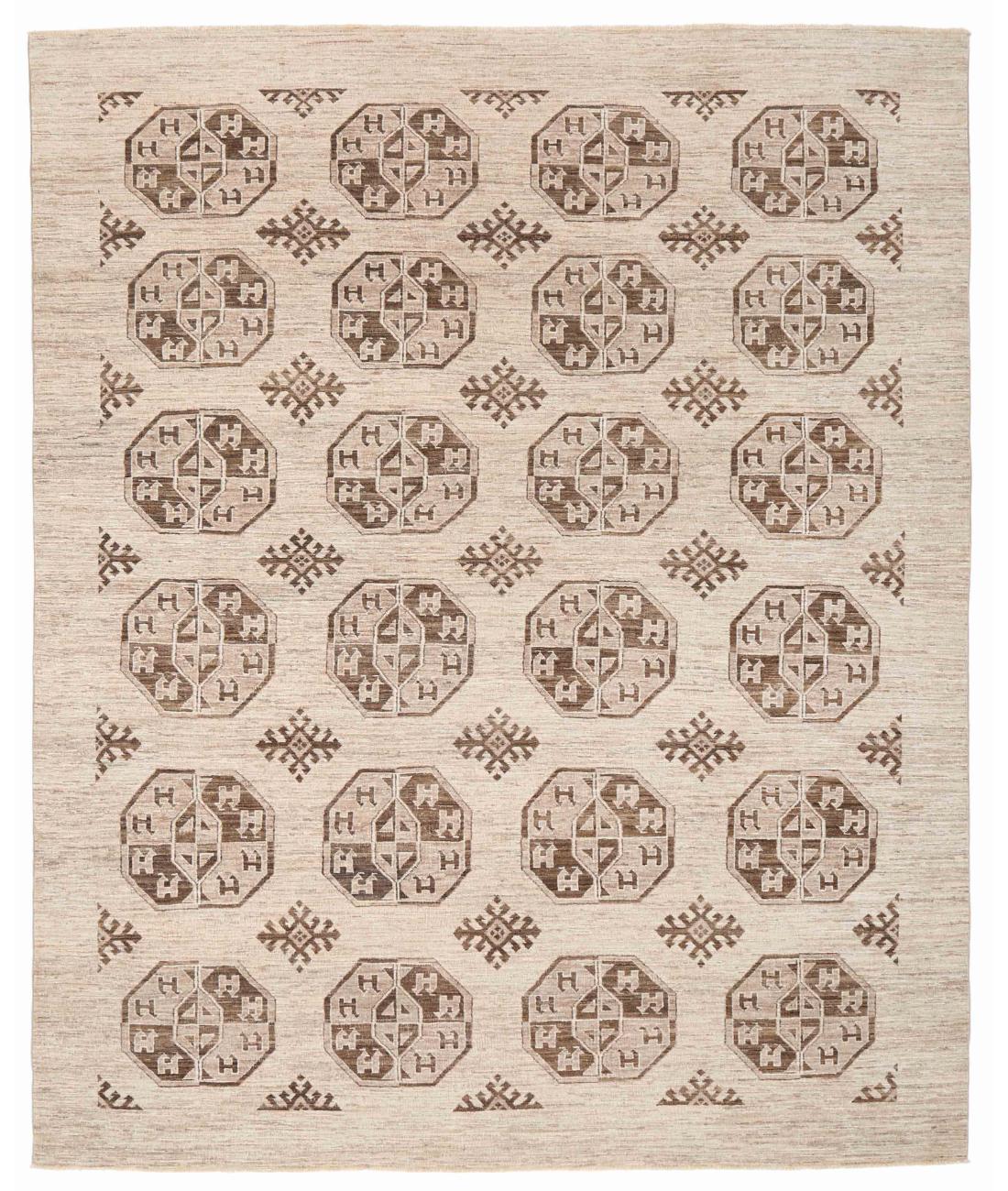 Hand Knotted Modcar Wool Rug - 7'1'' x 9'9'' 7' 1" X 9' 9" ( 216 X 297 ) / Taupe / Brown