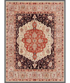 Hand Knotted Ziegler Farhan Wool Rug - 7'1'' x 10'5'' 7' 1" X 10' 5" ( 216 X 318 ) / Brown / Peach