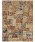 Hand Knotted Mosaic Patchwork Wool Rug - 8'1'' x 11'9'' 8' 1" X 11' 9" ( 246 X 358 ) / Beige / Brown