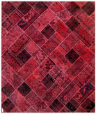 Hand Knotted Mosaic Patchwork Wool Rug - 8'2'' x 9'8'' 8' 2" X 9' 8" ( 249 X 295 ) / Rust / Multi