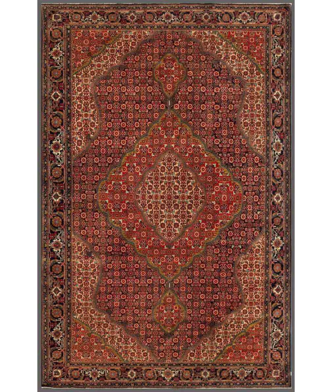 Hand Knotted Heritage Mahi Wool Rug - 6'6'' x 9'9'' 6' 6" X 9' 9" ( 198 X 297 ) / Blue / Red