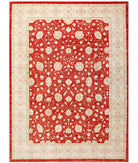 Hand Knotted Ziegler Farhan Wool Rug - 10'2'' x 13'10'' 10' 2" X 13' 10" ( 310 X 422 ) / Red / Ivory