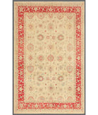 Hand Knotted Ziegler Farhan Wool Rug - 8'1'' x 12'3'' 8' 1" X 12' 3" ( 246 X 373 ) / Ivory / Red