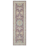 Hand Knotted Ziegler Farhan Wool Rug - 2'7'' x 9'0'' 2' 7" X 9' 0" ( 79 X 274 ) / Purple / Ivory