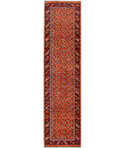 Hand Knotted Nomadic Caucasian Humna Wool Rug - 2'11'' x 11'2'' 2' 11" X 11' 2" ( 89 X 340 ) / Red / Blue