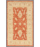 Hand Knotted Ziegler Farhan Wool Rug - 2'7'' x 4'4'' 2' 7" X 4' 4" ( 79 X 132 ) / Red / Ivory