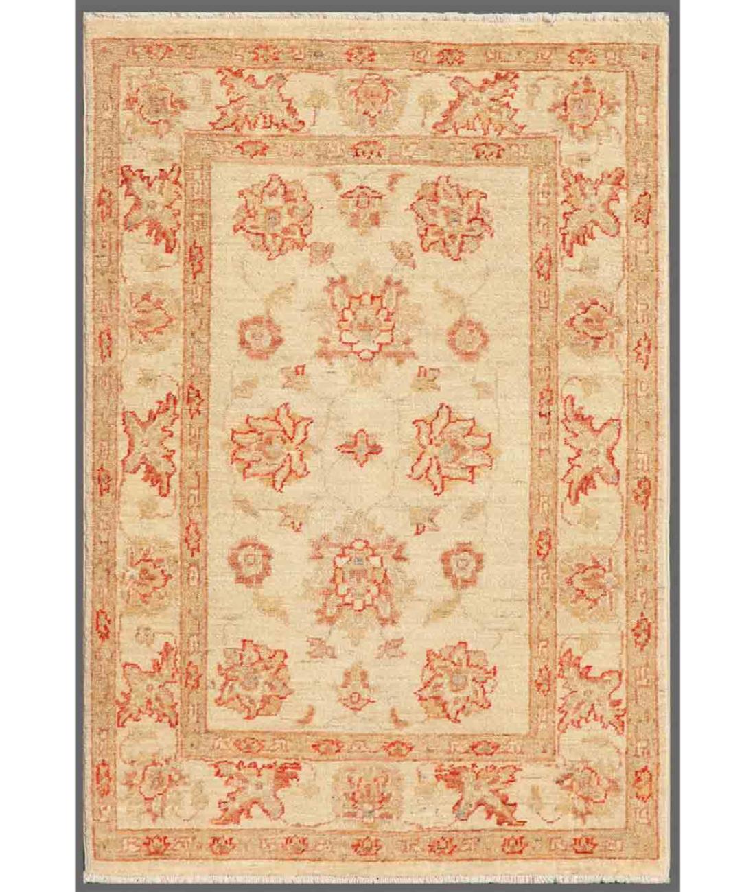 Hand Knotted Ziegler Farhan Wool Rug - 2'8'' x 3'11'' 2' 8" X 3' 11" ( 81 X 119 ) / Red / Ivory