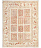 Hand Knotted Bakhtiari Wool Rug - 4'11'' x 6'5'' 4' 11" X 6' 5" ( 150 X 196 ) / Ivory / Beige